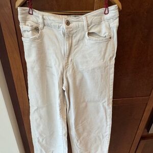 J- Jill Jeans Womens 12 High-Rise Full Leg Crop White Denim Pants Lightly Used
